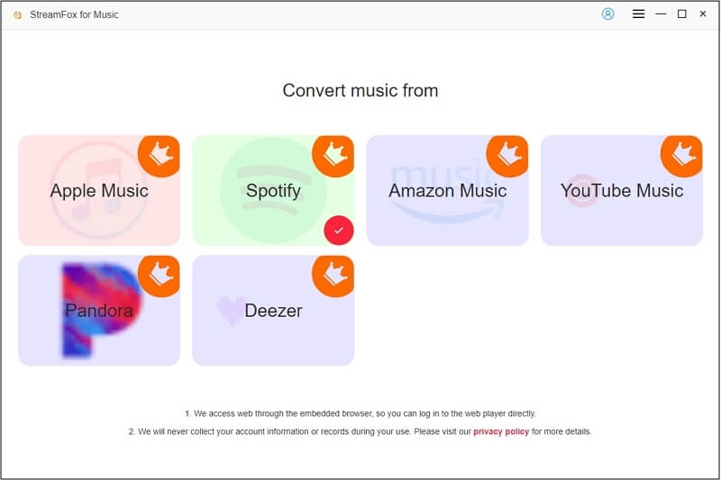 choose Spotify from StreamFox | Spotify Player Devices for Kids 