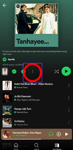 click three dots | Spotify Playlist Disappeared