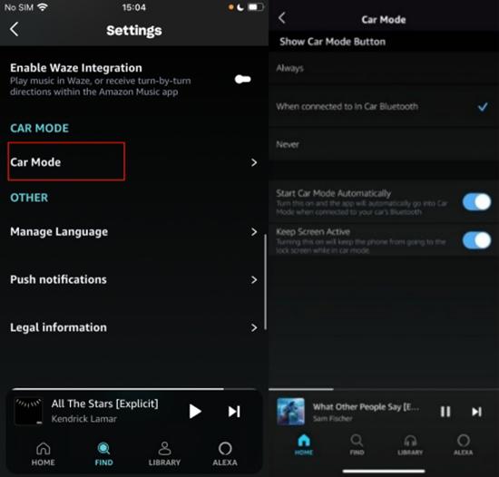 turn off Start Car Mode Automatically | Use Amazon Music Car Mode