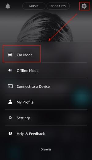 turn on Car Mode | Use Amazon Music Car Mode