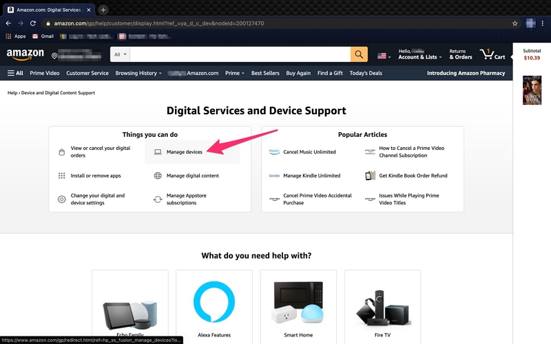 manage devices | amazon prime video not downloading