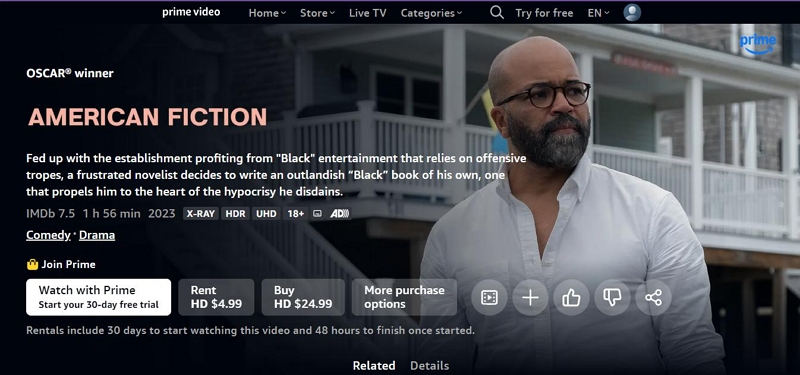 American Fiction | amazon video download rental