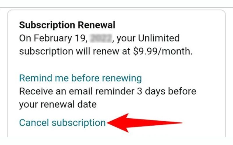 tap Cancel Subscription | Cancel Amazon Music Unlimited