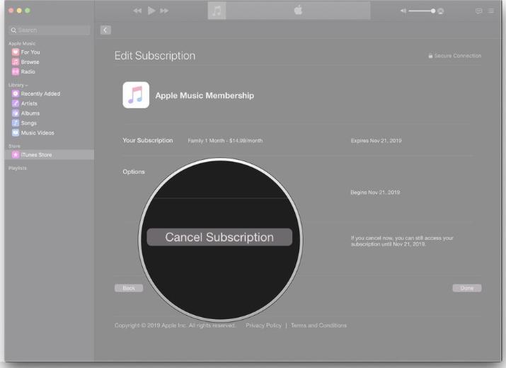 confirm cancelling subscription | Cancel Apple Music Subscription