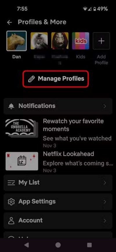 manage profiles | how to change language on netflix