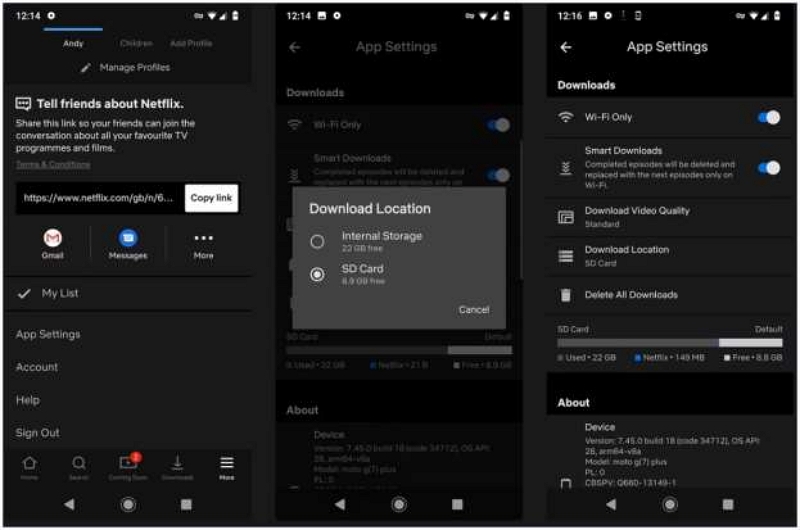 internal storage | where are netflix downloads stored