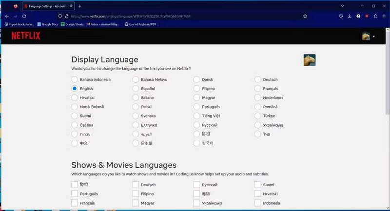 shows and movies language | how to change language on netflix