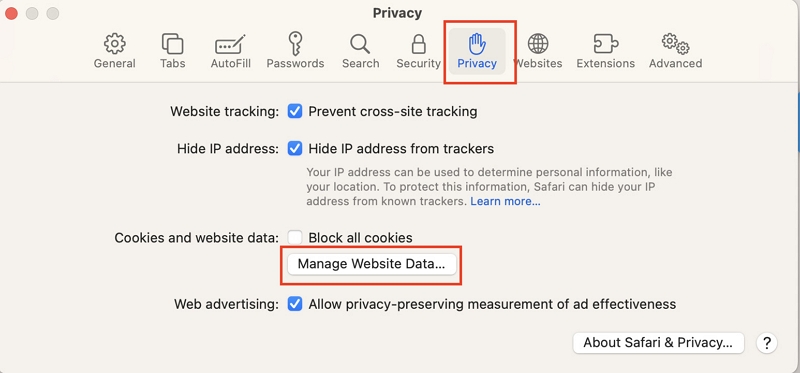 manage website data | playon netflix not recording