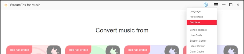 click Purchase | StreamFox All in One Converter User Guide