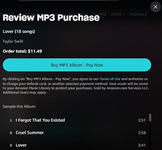 Click Buy MP3 Album | Convert Amazon Music to MP3