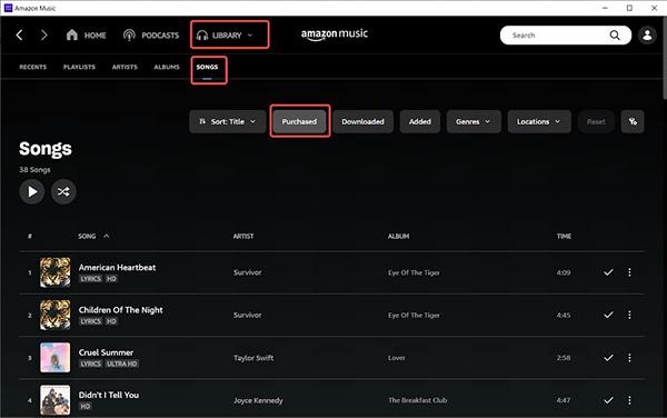 download purchased songs via Amazon Music app | Download Amazon Music to USB Drive 