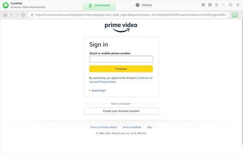 sign in to your account | tunepat amazon video downloader