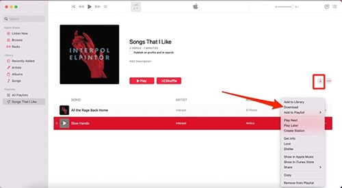 click Download icon | Download Songs from Apple Music on Mac