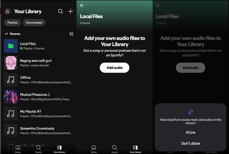 tap Allow | Download Local Files on Spotify