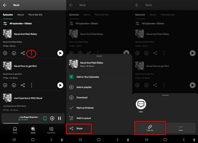 choose Copy Link | Download Spotify Episodes to MP3 Free