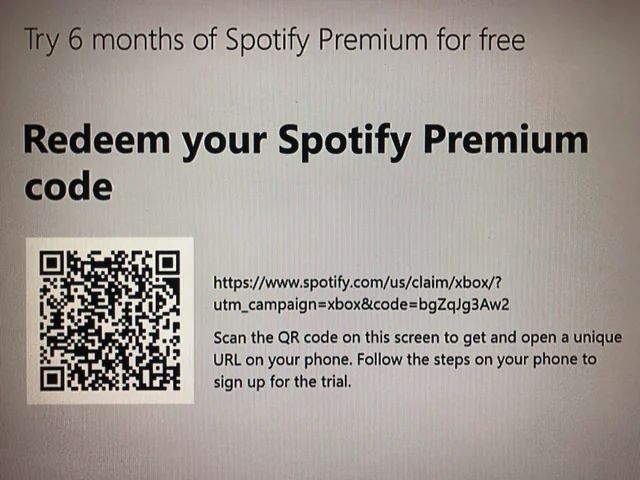 scan the QR code Xbox | Get Spotify Premium for Free