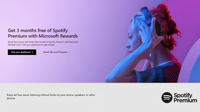 be a Microsoft Rewards member | Get Spotify Premium for Free