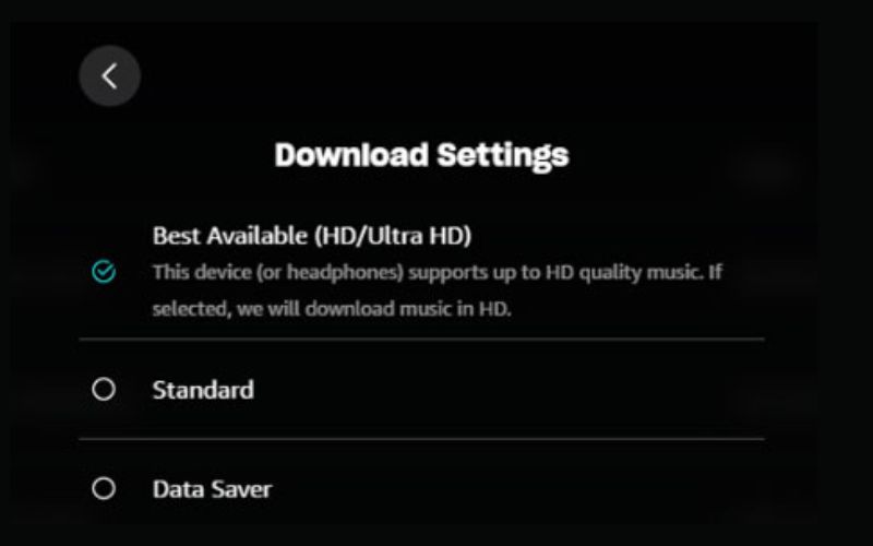 select Best Available HD or Ultra HD | Download Amazon Music HD or Ultra HD