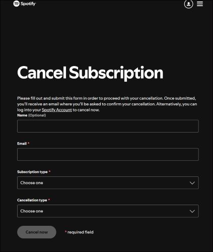 confirm the cancellation | Cancel Spotify Premium Subscription