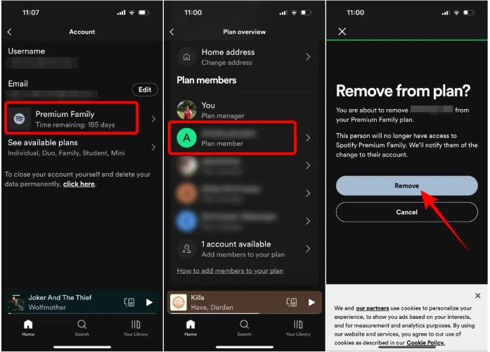 ask Plan Manager to remove subscription | Cancel Spotify Premium Subscription