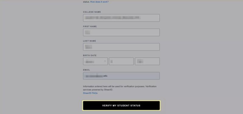 click Verify My Students Status | Get a Free Hulu Subscription with Spotify