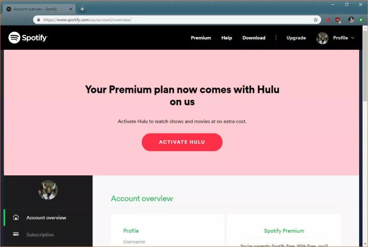 click Activate Hulu | Get a Free Hulu Subscription with Spotify