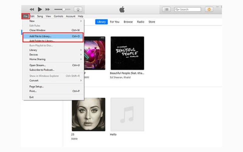 choose Add File to Library | SharePlay Apple Music