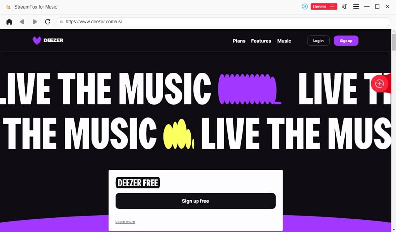 login Deezer music | StreamFox All in One Converter User Guide