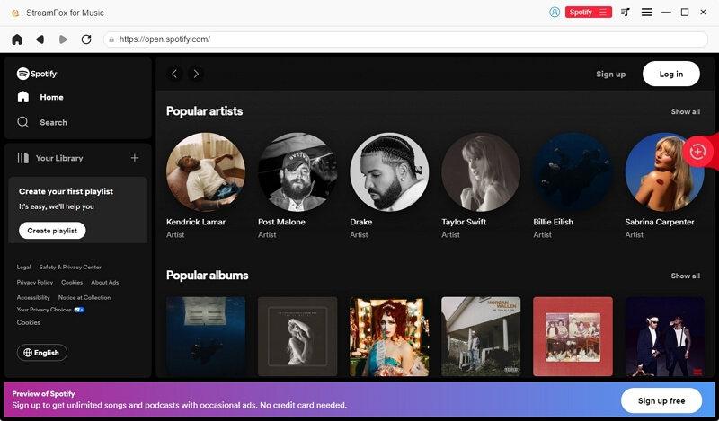 Spotify library in StreamFox | Where Are Spotify Downloads Stored