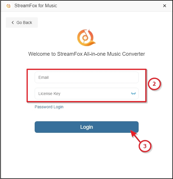 enter license | StreamFox All in One Converter User Guide