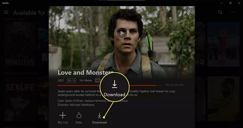 press the download icon | how to download netflix episodes on laptop