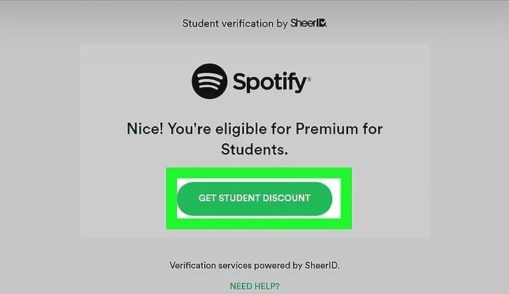 complete verification | Get a Student Discount on Spotify