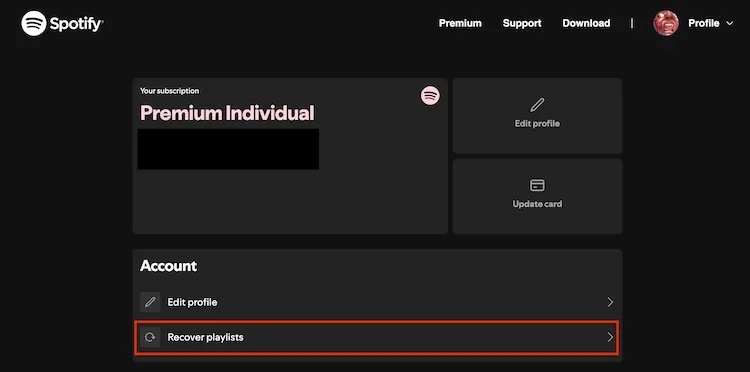 click Recover Playlists | Spotify Playlist Disappeared