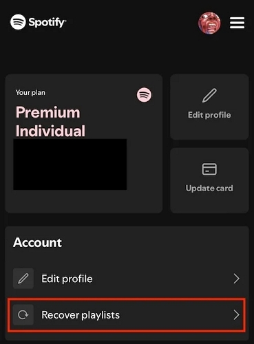 tap Recover Playlists | Spotify Playlist Disappeared