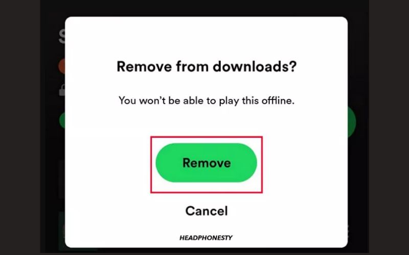 tap Remove | Undownload Songs or Playlists on Spotify