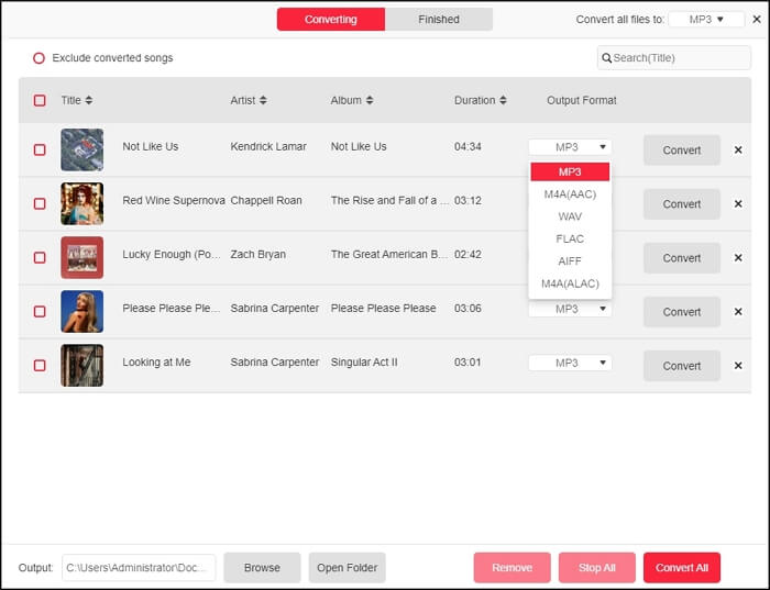 set output format as MP3 | Find and Save Spotify On Repeat Playlist