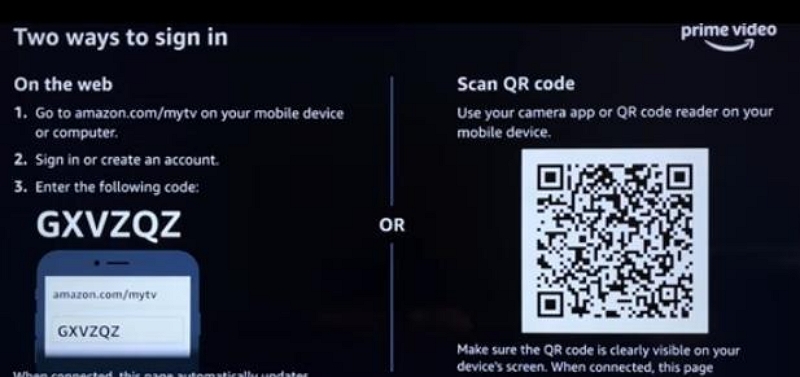 scan a QR code | can you download amazon prime video on roku