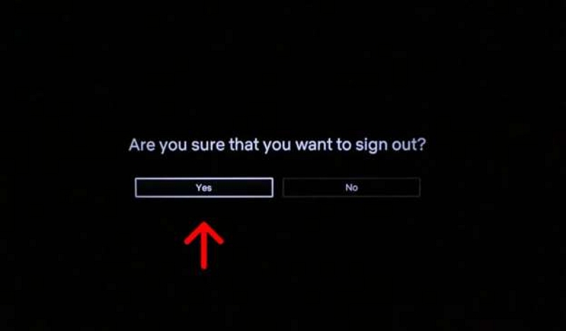 select it and confirm your choice | how to log out of netflix on smart tv