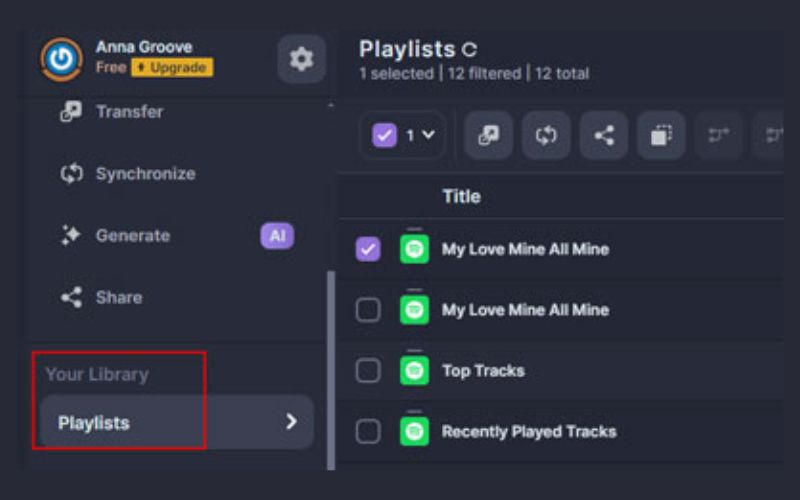 choose playlists | Export Amazon Music Playlist to MP3/CSV/Text/Word