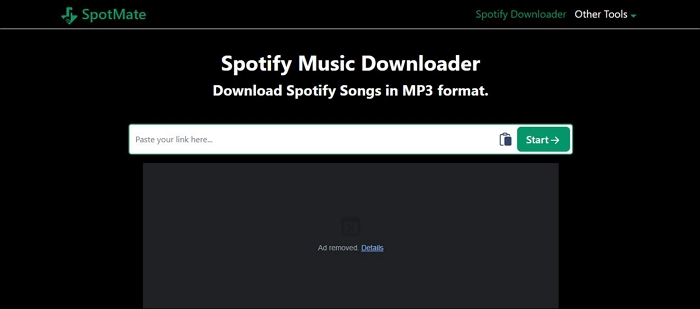 SpotMate interface | Best Spotify Downloaders Online Free