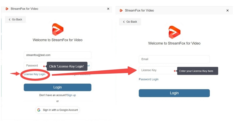 login account status | streamfox for video user guide