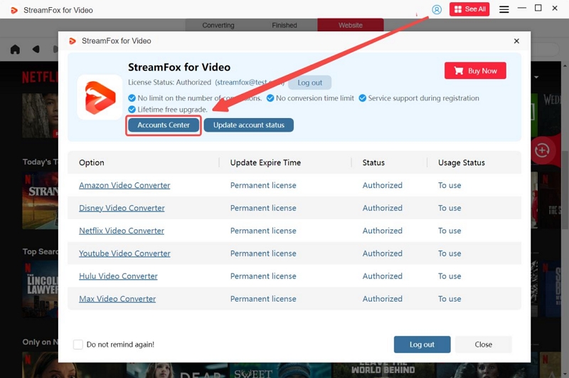 streamfox accounts center | streamfox for video user guide