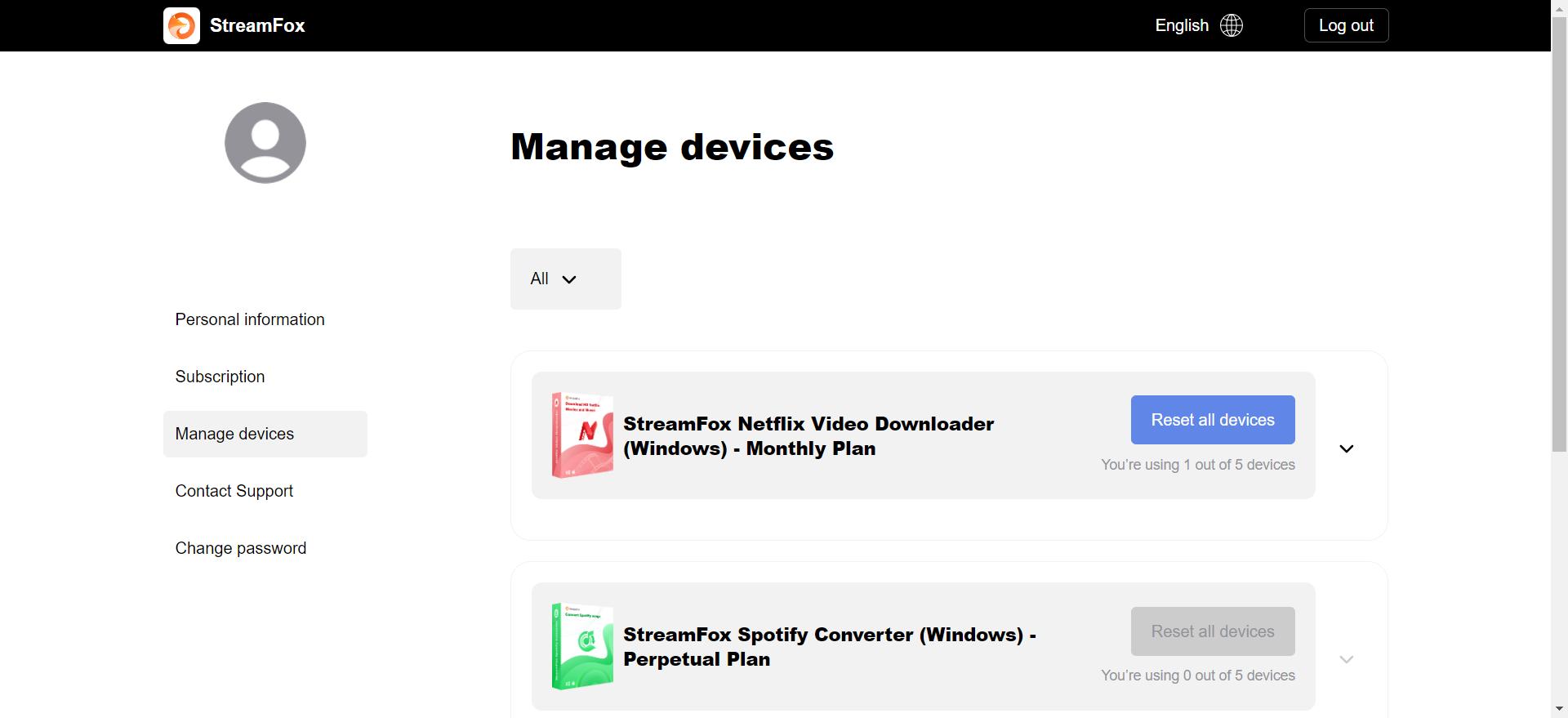 device after a reset | streamfox for video user guide