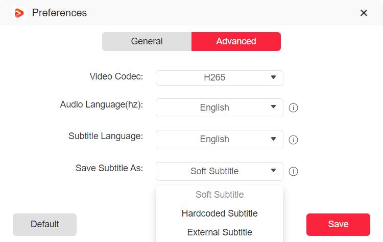 default subtitle options | streamfox for video user guide