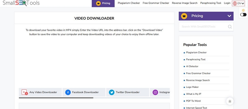 Smallseotools | free video downloaders