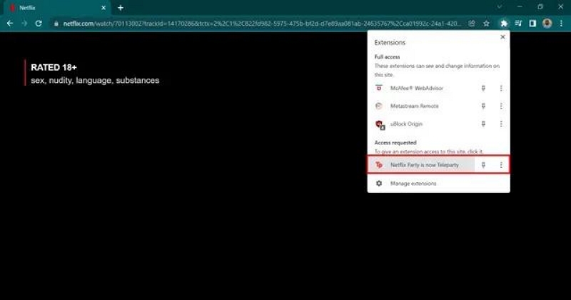 teleparty extension | watch netflix together