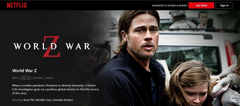 world war z | zombie film on netflix